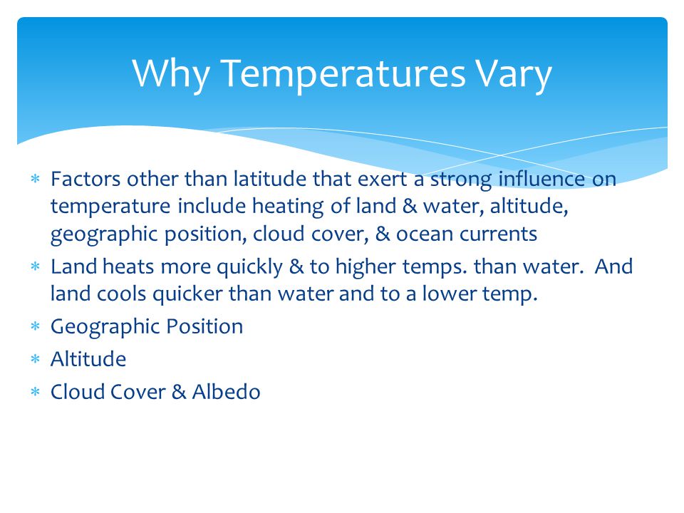 Why Temperatures Vary