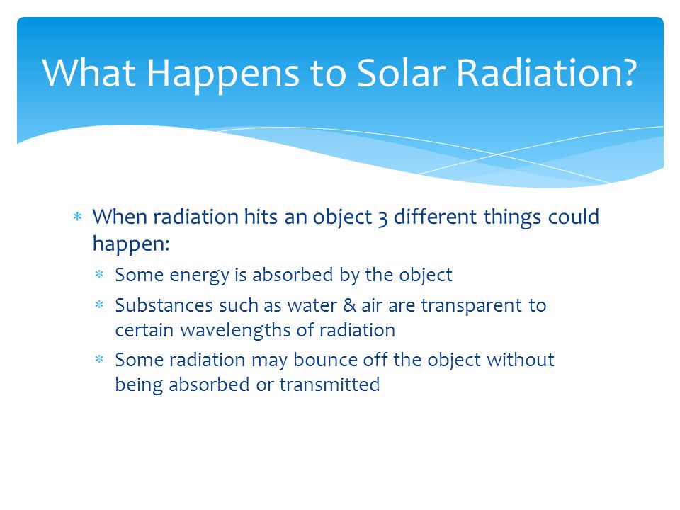 What Happens to Solar Radiation