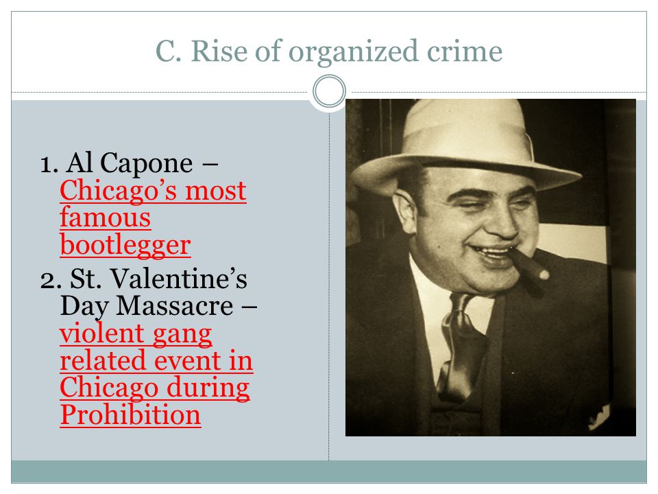 C. Rise of organized crime