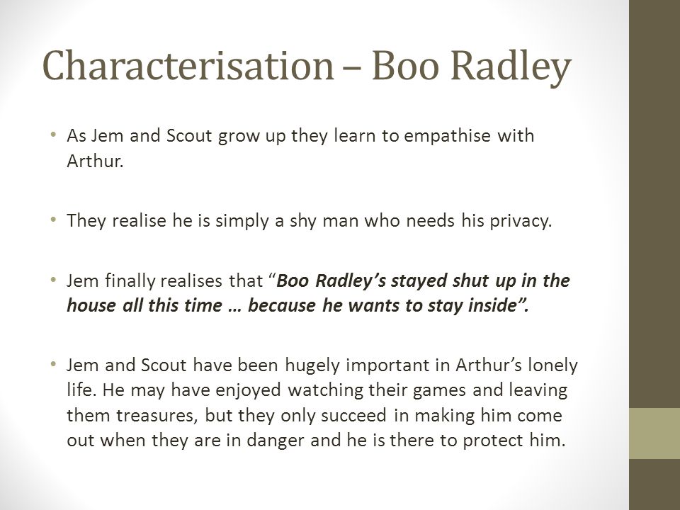Characterisation – Boo Radley