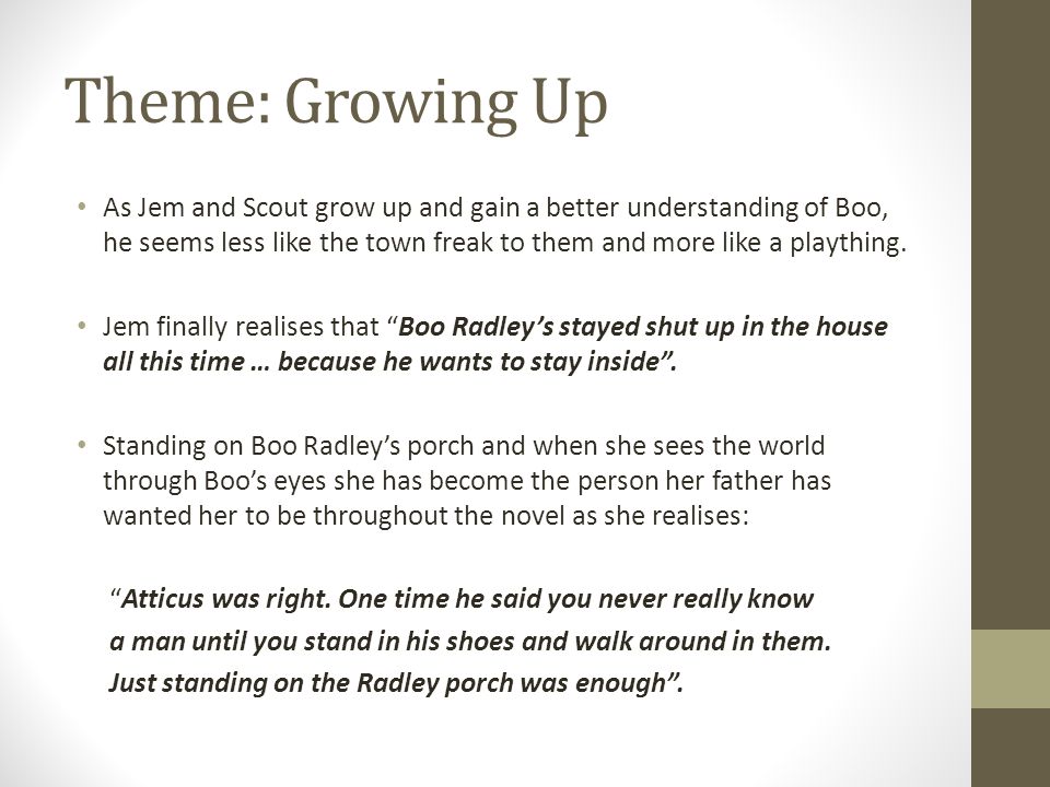 Theme: Growing Up