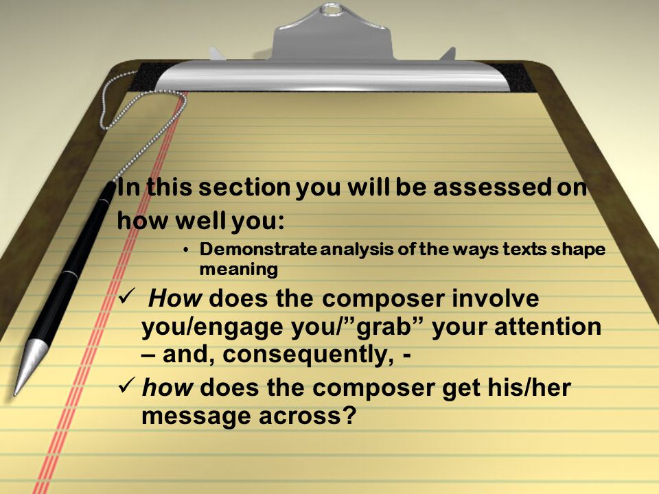 In this section you will be assessed on how well you: