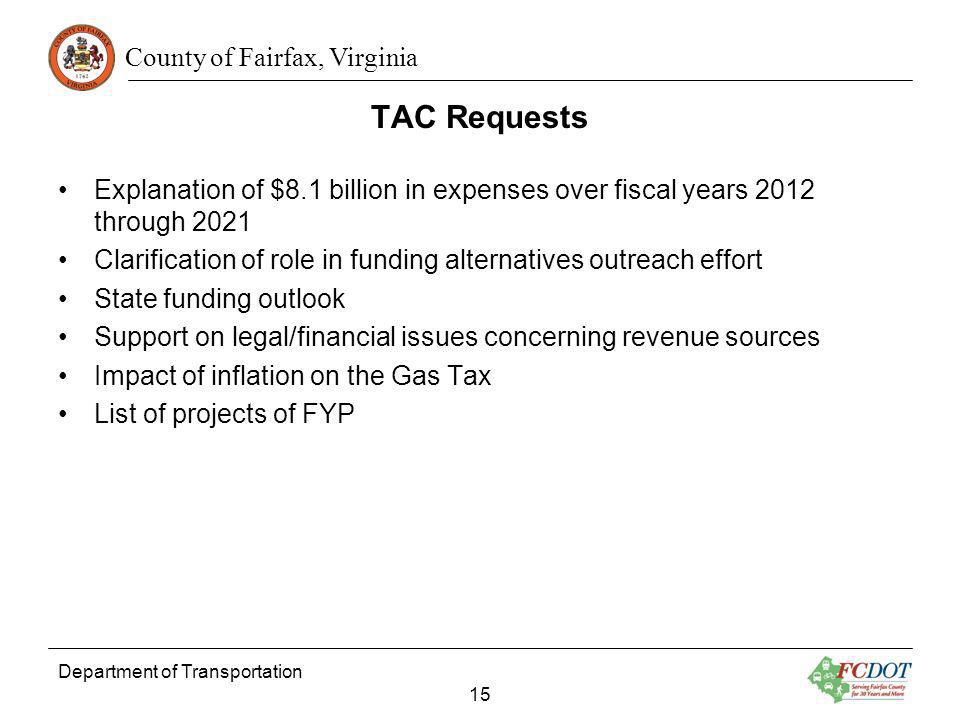 TAC Requests Explanation of $8.1 billion in expenses over fiscal years 2012 through