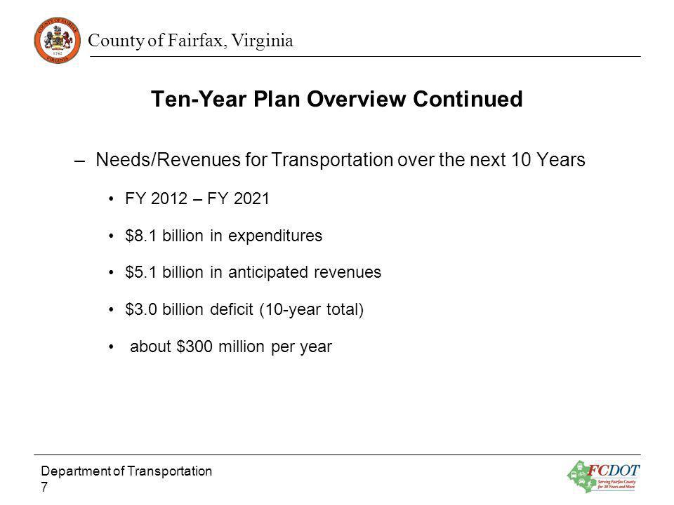 Ten-Year Plan Overview Continued