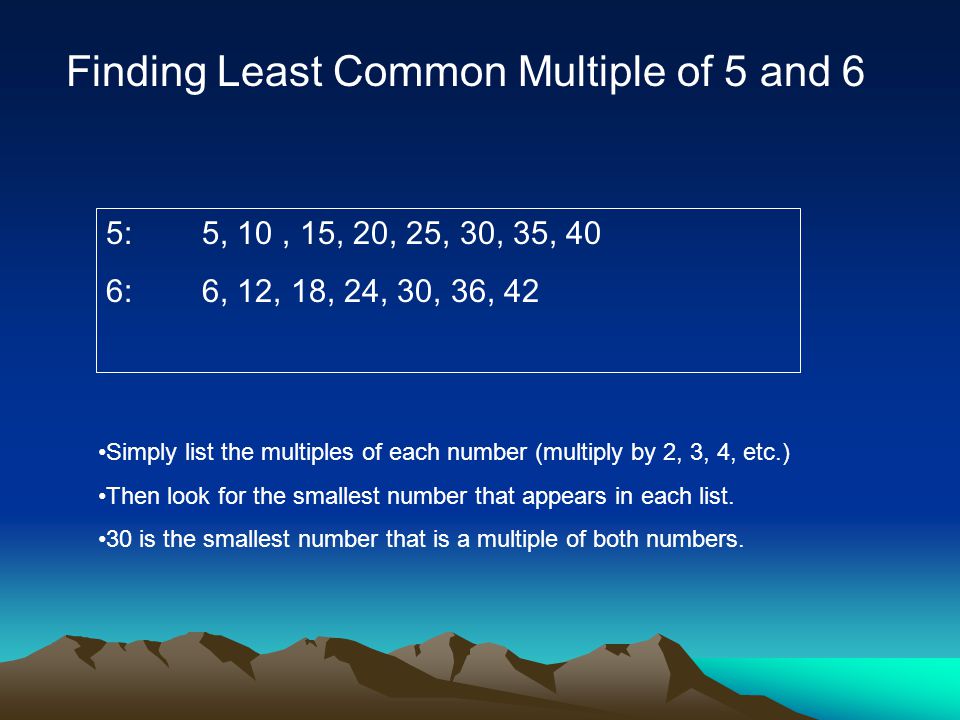 Finding Least Common Multiple of 5 and 6
