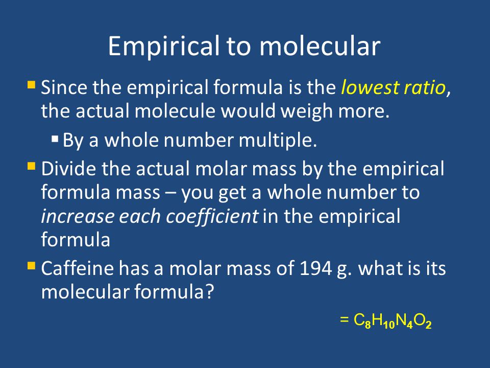Empirical to molecular