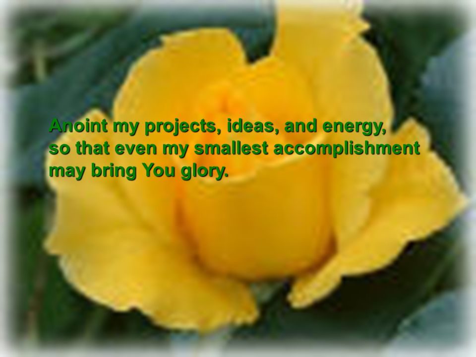 Anoint my projects, ideas, and energy,