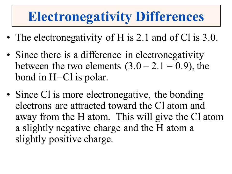 Electronegativity Differences