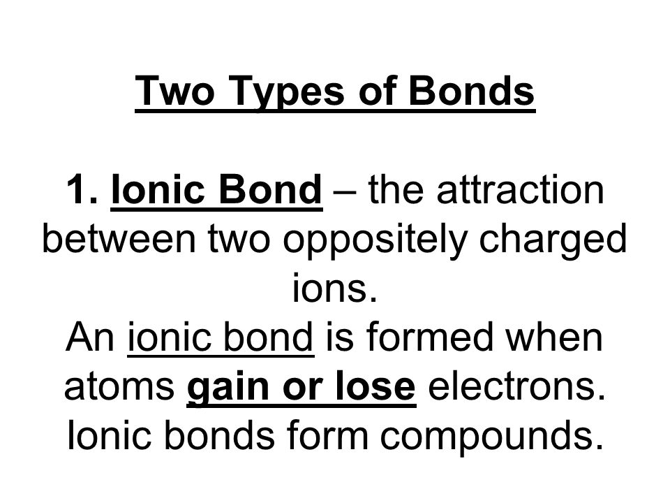 Two Types of Bonds 1.