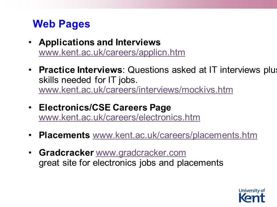 Web Pages Applications and Interviews
