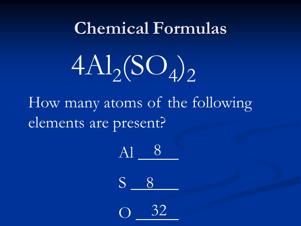 4Al2(SO4)2 Chemical Formulas