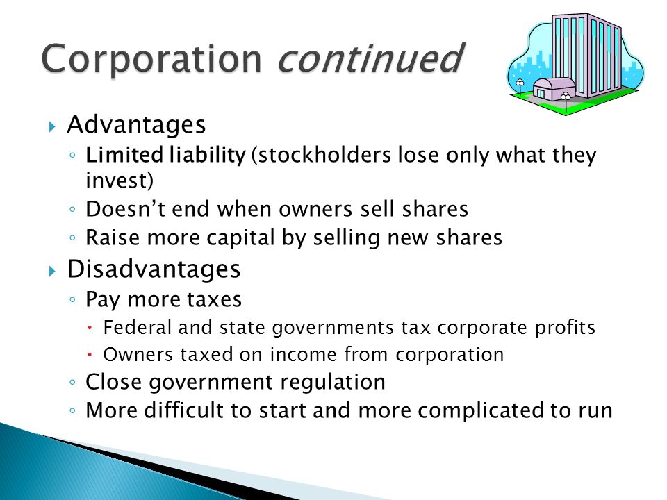 Corporation continued