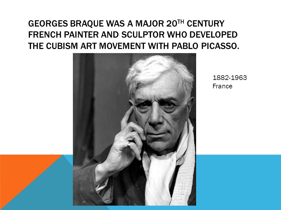 Georges braque was a major 20th century French painter and sculptor who developed the cubism art movement with pablo picasso.