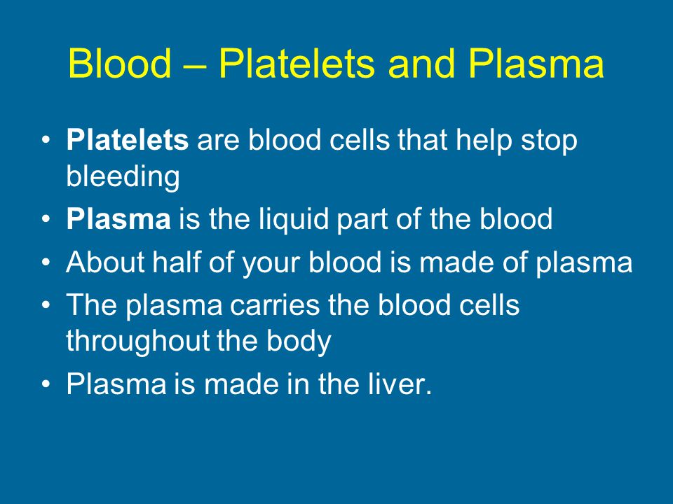 Blood – Platelets and Plasma
