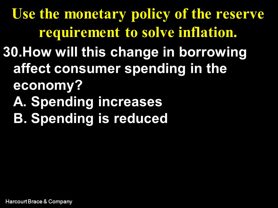Use the monetary policy of the reserve requirement to solve inflation.