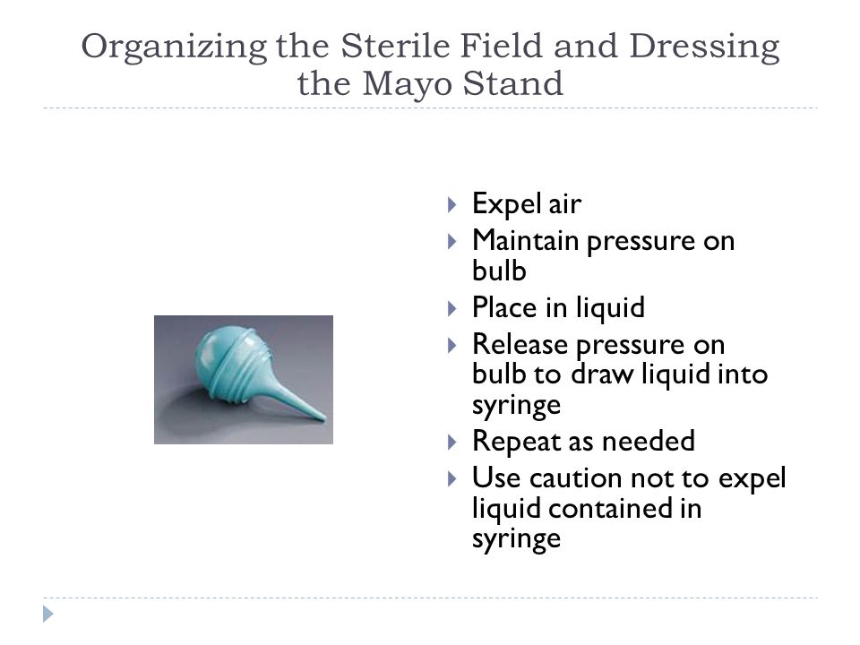 Organizing the Sterile Field and Dressing the Mayo Stand