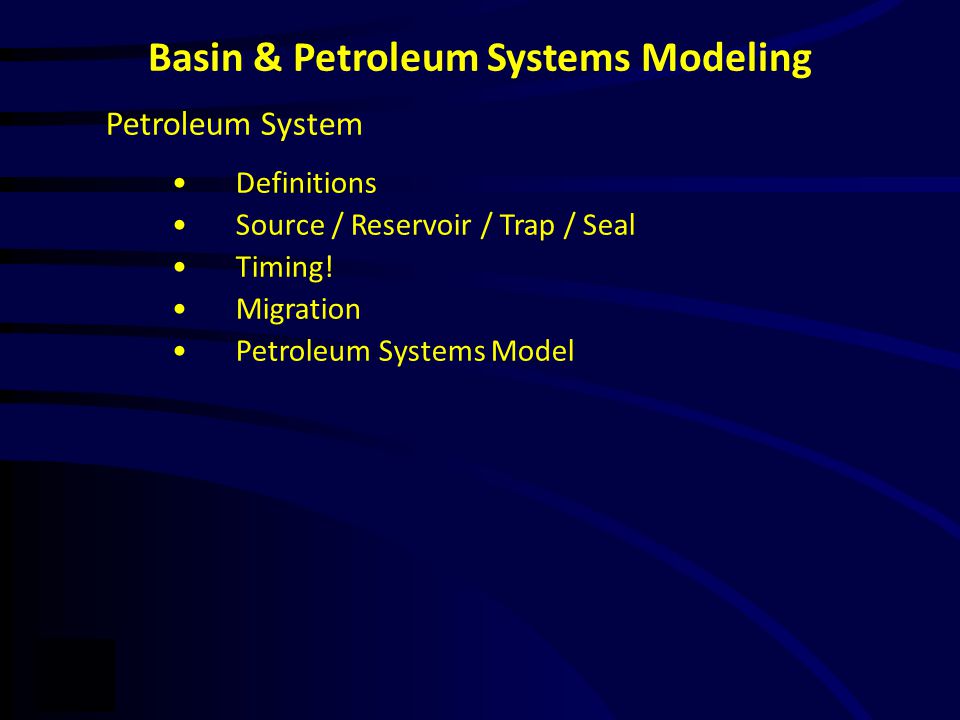 Petroleum System Event Chart