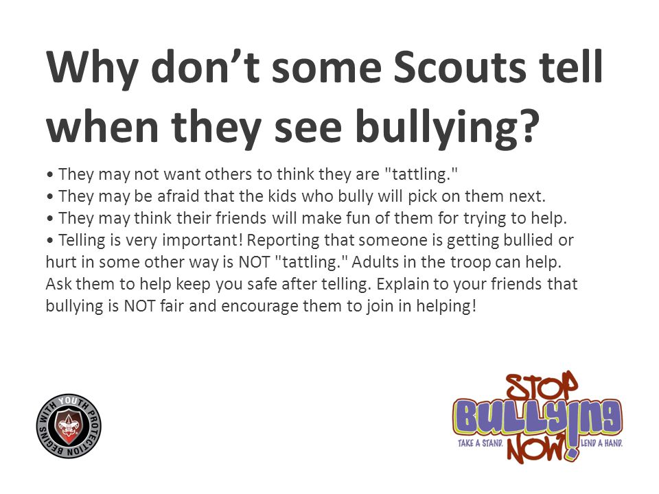 Why don’t some Scouts tell when they see bullying