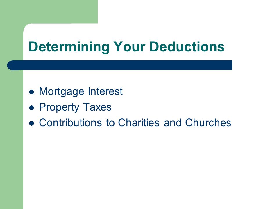 Determining Your Deductions