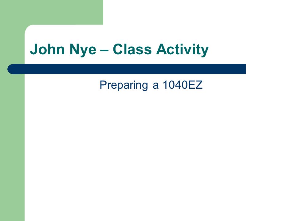 John Nye – Class Activity