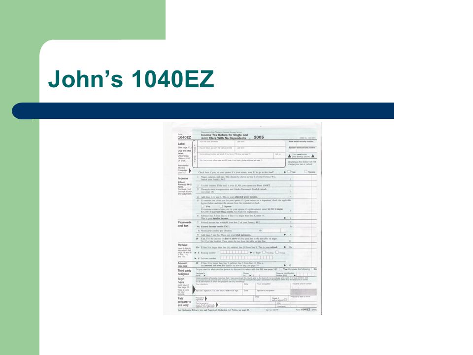 John’s 1040EZ