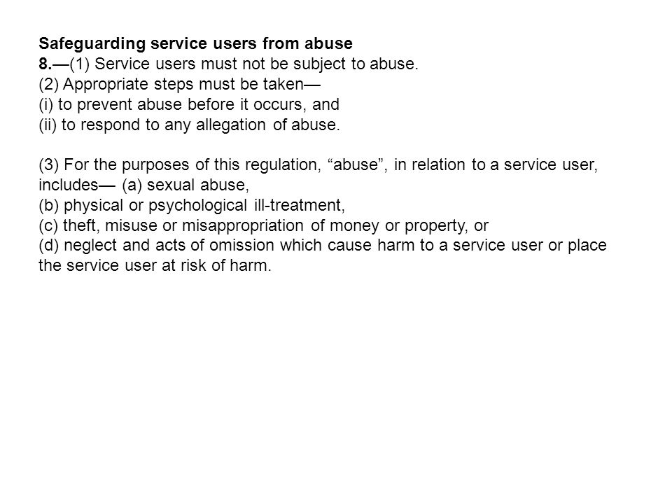 Safeguarding service users from abuse