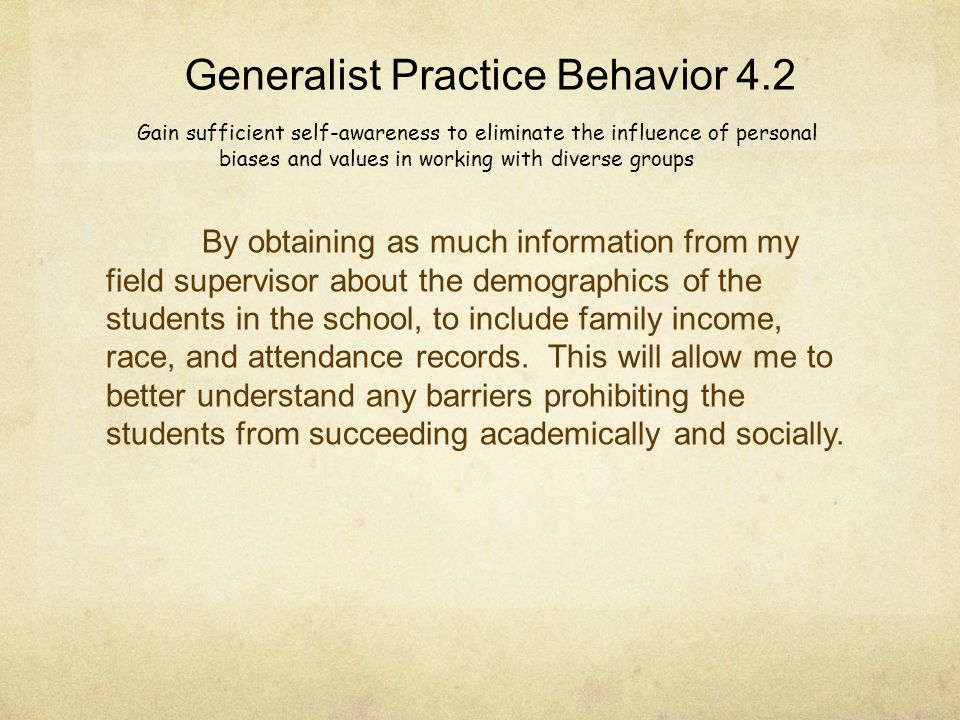 Generalist Practice Behavior 4.2