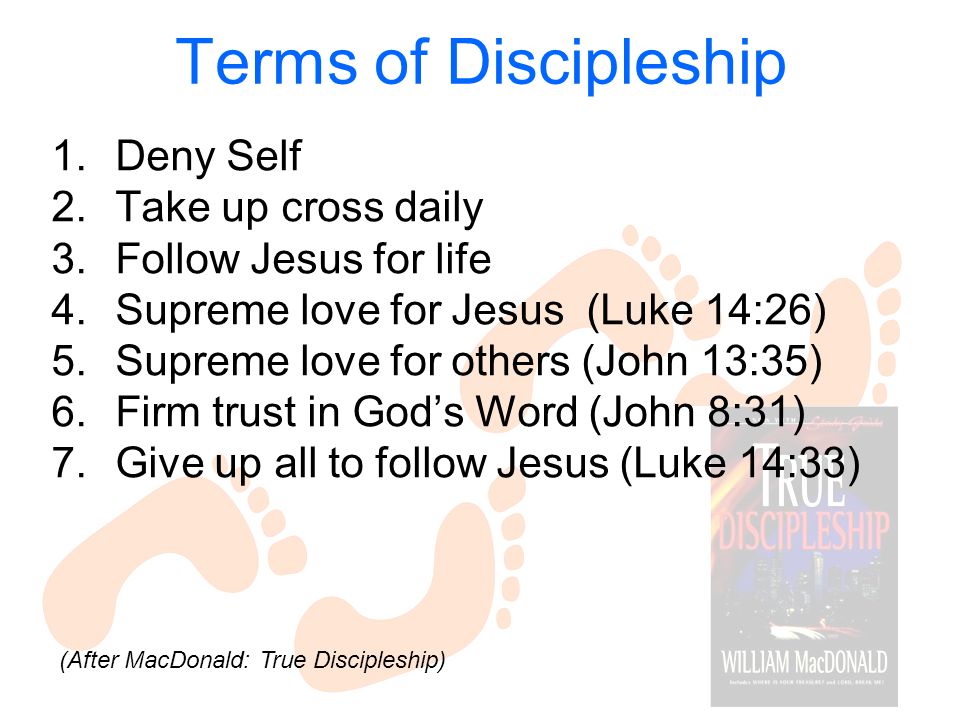 Terms of Discipleship Deny Self Take up cross daily