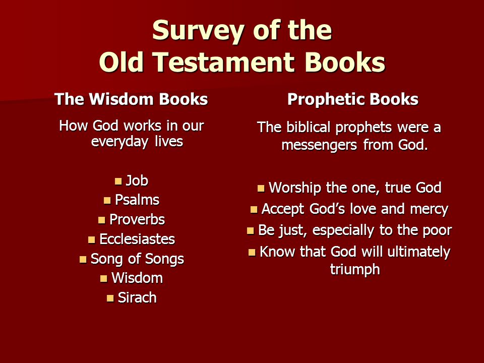 Survey of the Old Testament Books