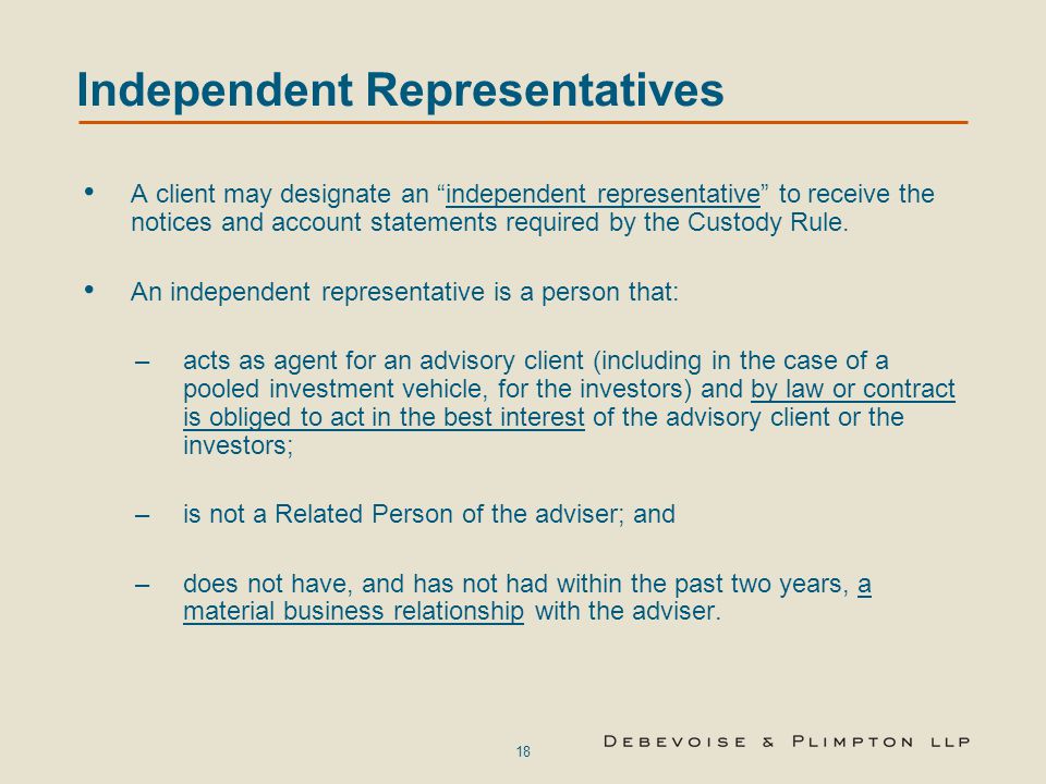 Independent Representatives