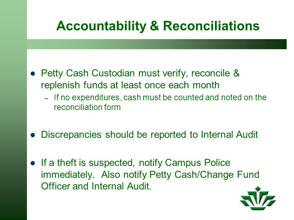 Accountability & Reconciliations