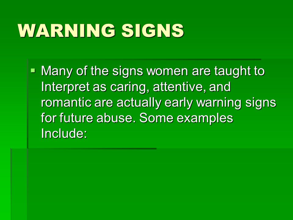 WARNING SIGNS