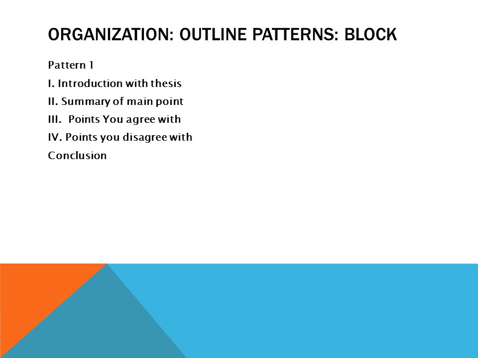 Organization: Outline Patterns: Block