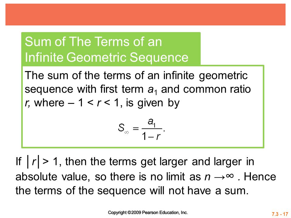 Sum of The Terms of an Infinite Geometric Sequence