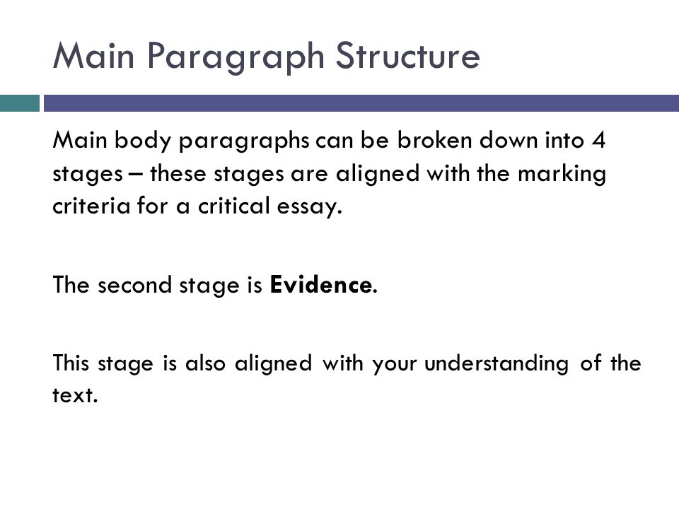 Main Paragraph Structure