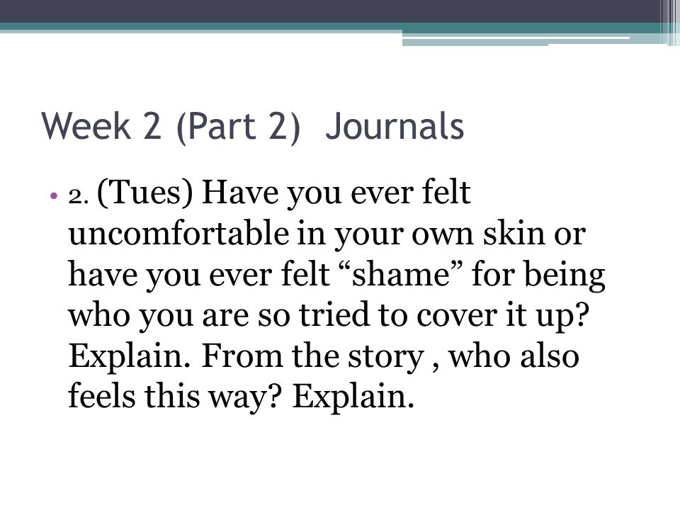 Week 2 (Part 2) Journals