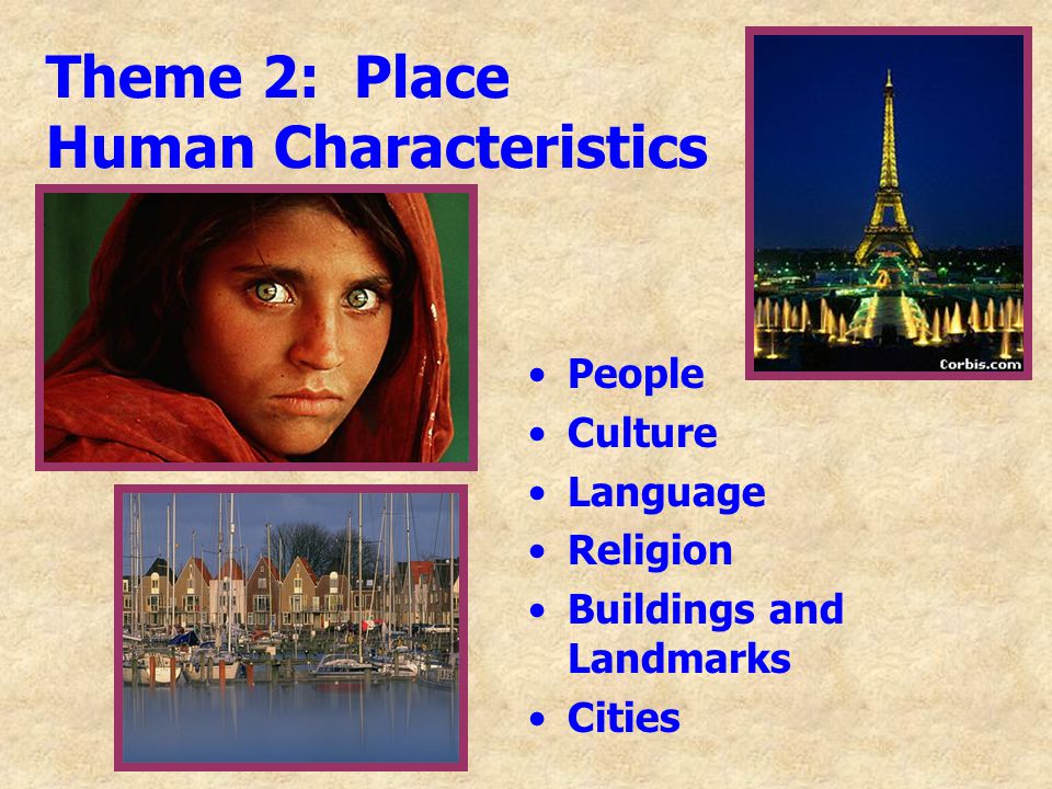 Theme 2: Place Human Characteristics