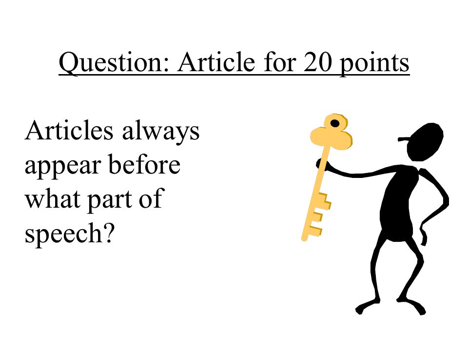 Question: Article for 20 points
