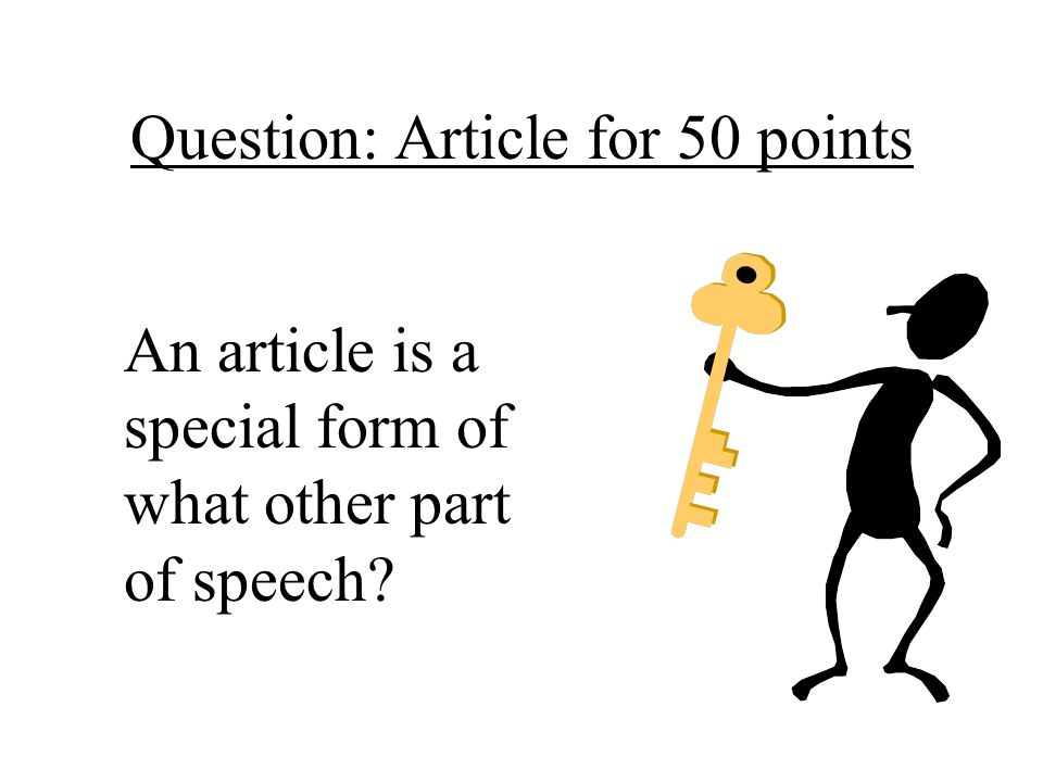 Question: Article for 50 points