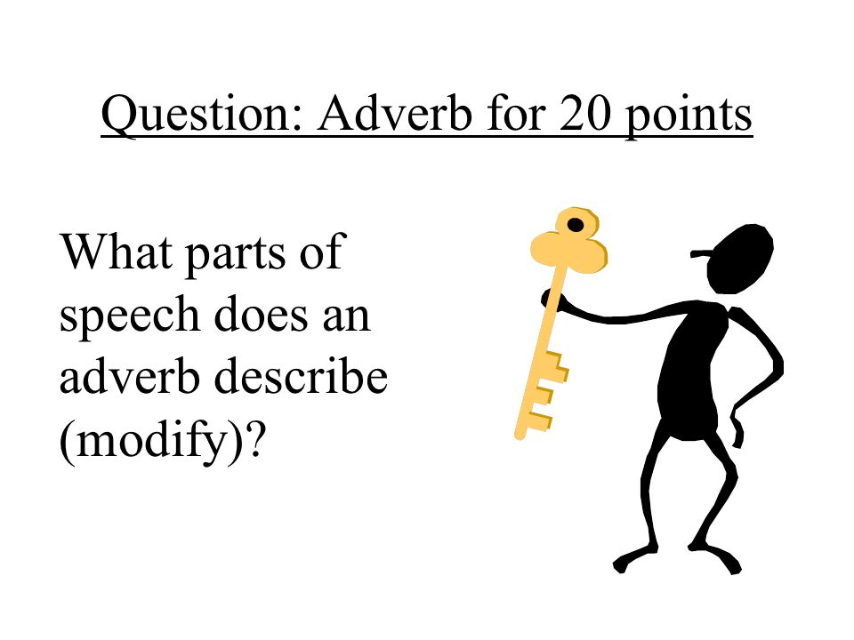 Question: Adverb for 20 points