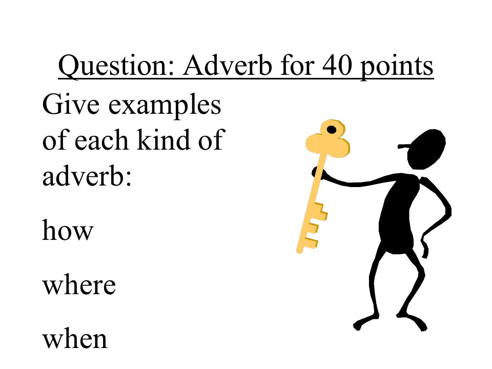 Question: Adverb for 40 points