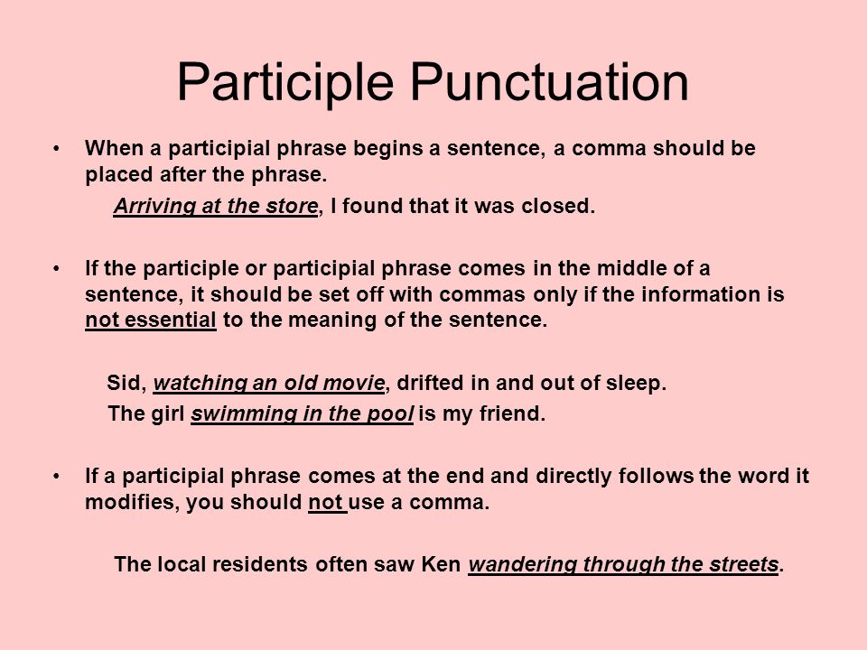 Participle Punctuation