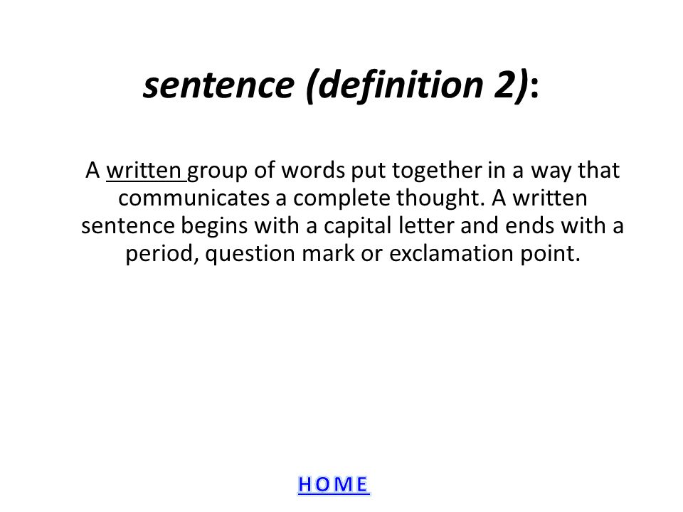 sentence (definition 2):