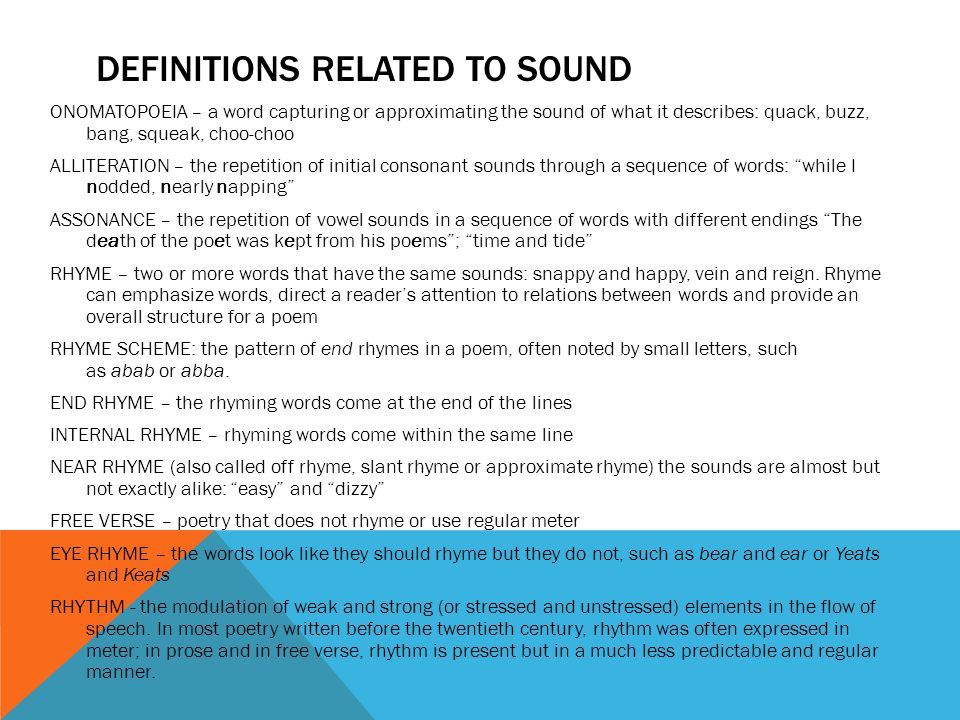 Definitions related to sound