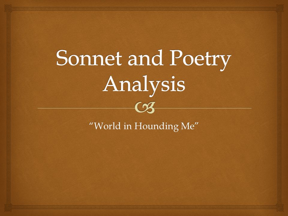 Sonnet and Poetry Analysis