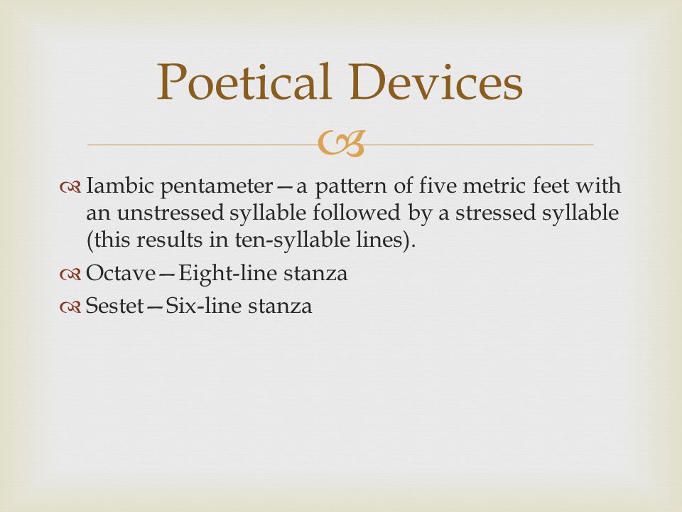 Poetical Devices