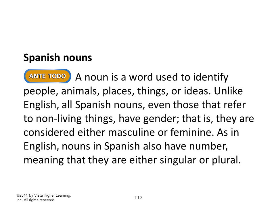 Spanish nouns