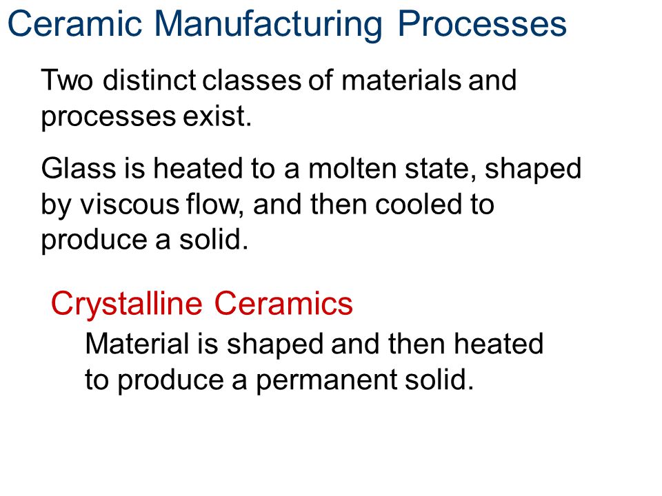 Ceramic Manufacturing Processes