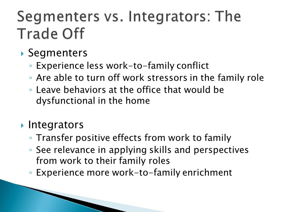 Segmenters vs. Integrators: The Trade Off