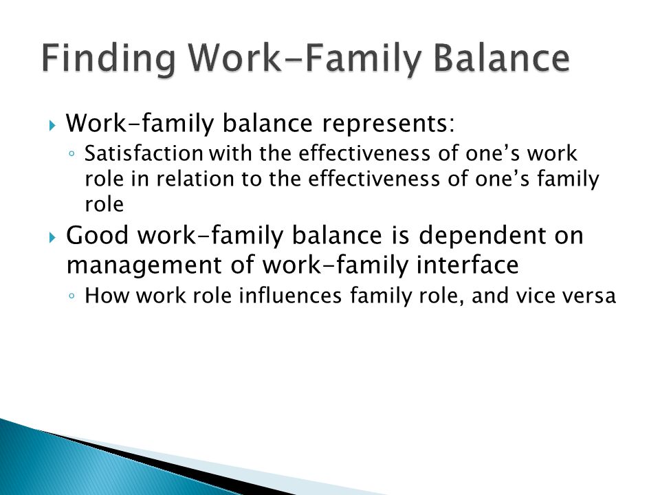 Finding Work-Family Balance